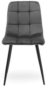 Jedálenská stolička DENVER zamatová, čierna / grafitová