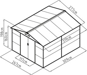 Záhradný domček G21 GAH 884 - 277 x 319 cm, antracitový