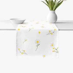 Goldea behúň na stôl 100% bavlnené plátno - harmanček 35x160 cm