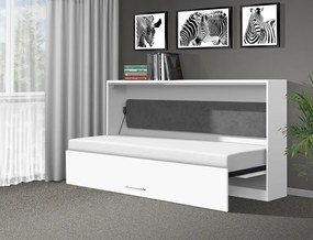 Nabytekmorava Sklápacia posteľ VS1056, 200x90cm farba lamina: antracit/biele dvere, Varianta dverí: lesklé
