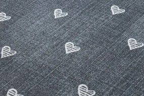 Koberec HEARTS Jeans - sivý
