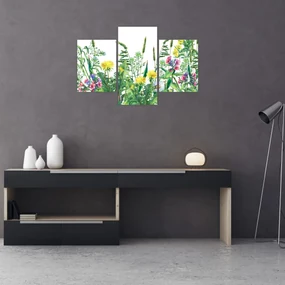 Obraz - Maľované lúčne kvety (90x60 cm)