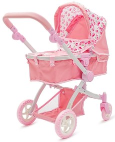 Kočík pre bábiku Baby Mix 2v1 Sophie ružový, 63,5x 37 x 63,5 cm