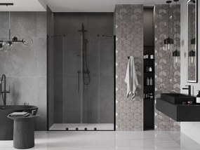 Mexen Velar Duo, posuvné dvere do otvoru 140x200 cm, 8mm číre sklo, čierna, 871-140-000-02-70