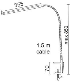 ACA Lighting LED stmievateľná stolná lampička DELGADO 5W/230V/4000K/320Lm/120°/IP20, zlatá