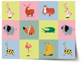 Sablio Plagát Zvieratká zo Zoo - 60x40 cm