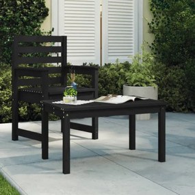 vidaXL Záhradný stolík čierny 82,5x50,5x45 cm borovicový masív-