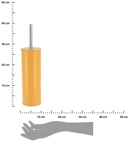 WC kefa Timeless, horčicová/s drevenými a chrómovými prvkami