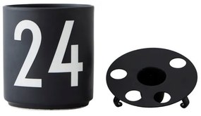 Čierny porcelánový svietnik Design Letters