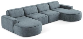 Sivomodrá ženilková rohová pohovka (do tvaru "U") Omao – Makamii