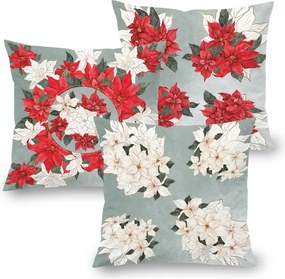 Súprava 3 ks obliečok na vankúšiky POINSETTIA 45 x 45 cm