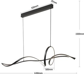 Brilagi - stmievateľný LED luster na lanku SIGNATURE LED/55W/230V 120x23 cm čierny + DO