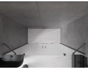 Mexen Velar Duo, posuvné sprchové dvere do otvoru 170 cm, 8mm sklo námraza, grafit brúsený, 871-170-000-32-66