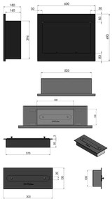 InFire - Vstavaný BIO krb 49x60 cm 3kW čierna