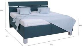 Čalúnená posteľ s úložným priestorom bez matraca ALIS 180x200 cm petrolejová