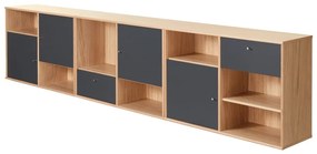 Čierna nízka komoda v dekore duba 267x61 cm Mistral - Hammel Furniture