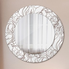 Okrúhle ozdobné zrkadlo Umelecké línie fi 50 cm