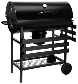 Zahradní gril na dřevěné uhlí BAREL se dvěma rošty černý