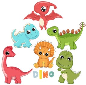 PIPPER. Textilná nálepka na stenu "Baby dinosaury"