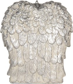 Strieborná antik vianočná dekorácia Betlehem v anjelských krídlach - 12*6*13 cm
