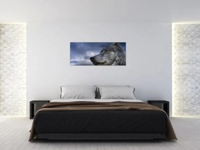 Obraz - Vlčia hlava (120x50 cm)