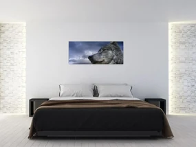 Obraz - Vlčia hlava (120x50 cm)