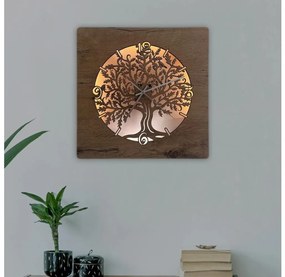 Li-Go 5652/DUB2 - Stmievateľné LED hodiny LED/10W/5V 20000 mAh 42x42 cm dub+ DO