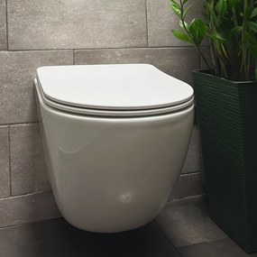 Závesná WC misa Rea Carlo Mini Rimless Flat biela