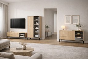 Komoda Harmona 160 cm s osvetlením - dub lindberg