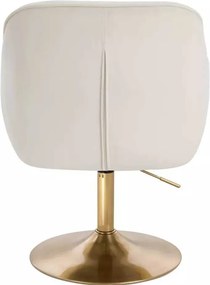 LuxuryForm DESIGN Stolička AVOLA VELUR na zlatom tanieri - biela