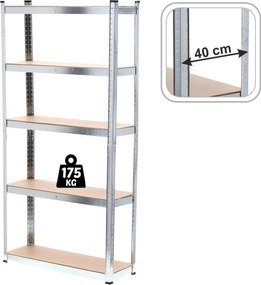 CH 5- policový kovový úložný regál Tosca VIII. 200 X 90 X 40 cm