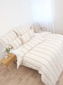 Bavlnené obliečky Natural - Prúžky béžové