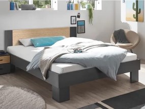 Posteľ Laurie 180x200 cm, grafit/dub%