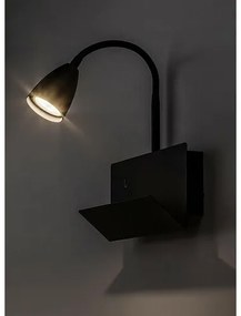 Rabalux 71089 nástenná lampa s odkladacím priestorom Tacito, čierna