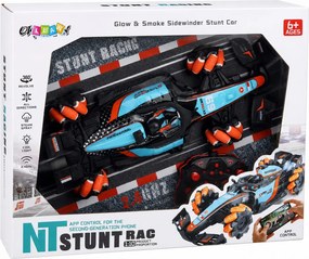 LEAN Toys Diaľkovo ovládané pretekárske auto RC, otočenie o 360°, pohon 4WD, svetlá, dym, mierka 1:10