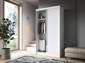 Šatní skříň Biancco se zrcadlem 120 cm bílá