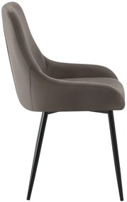 Jedálenská stolička Elmira - zamat, čierny rám - Antracit