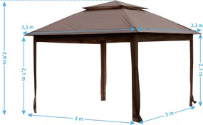 Marimex | Záhradný altánok Marimex Vista 3x3 m - hnedý | 10970572