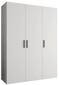 Šatníková skriňa 150 cm Borry 1 (biela + čierna). Akcia -65%. Vlastná spoľahlivá doprava až k Vám domov. 1125758