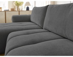 Tmavosivá rozkladacia/s úložným priestorom rohová pohovka (ľavý roh/s leňoškou) Fuji – Bobochic Paris