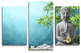 Sablio Obraz - 3-dílný Budha - 75x50 cm
