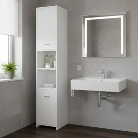 Vysoká skrinka do kúpeľne SILKE, 180x30x30cm, biela Casaria