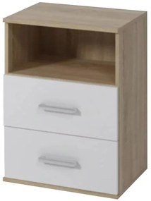 Nočný stolík Goda III 2S sonoma/biela