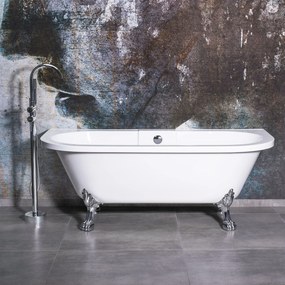 Voľne stojaca akrylátová vaňa k stene REA KORFU 170x77 cm biela