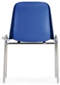 Plastová jedálenská stolička ELENA, čierna, chrómované nohy