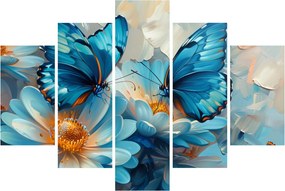 Obraz - Modrí motýle (150x105 cm)