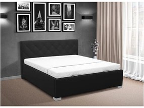 Čalúnená posteľ s elektrickým otváraním úložného priestoru DENIS 140 Farba: eko čierná