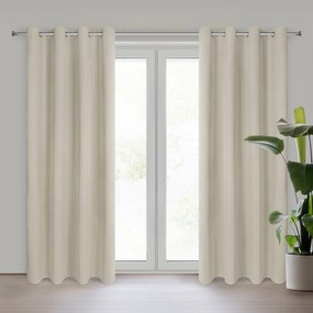 ZATEMŇOVACÍ ZÁVES (100%) NA KRÚŽKOCH NITA 140X250 CM BÉŽOVÁ