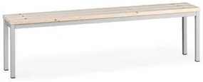 Šatníková lavica, sedák - laty, dĺžka 1500 mm, sivá