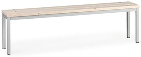 Šatníková lavica, sedák - laty, dĺžka 1500 mm, sivá